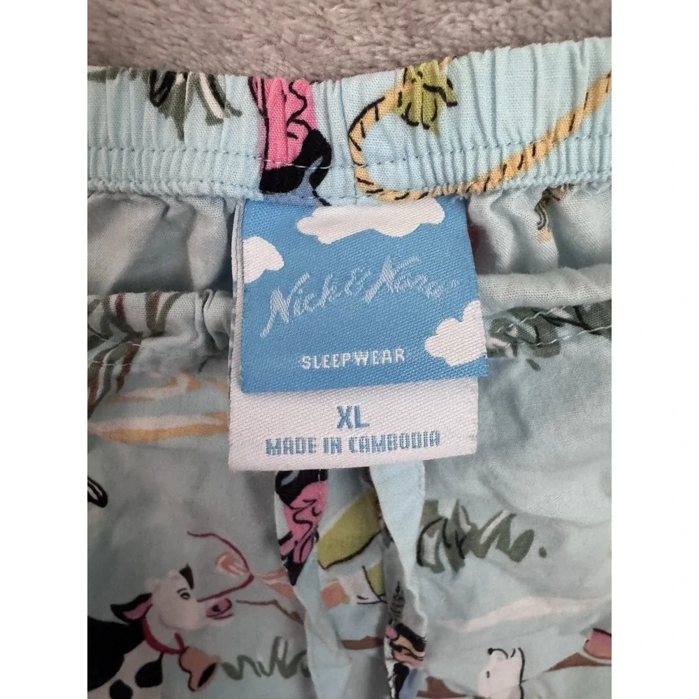 Nick & Nora Western Cowboy Print Sleep Shorts XL 100% Cotton cottagecore whimsy
